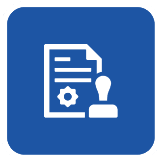 Document with a stamp icon.